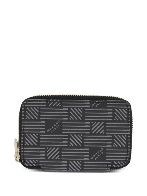 Moreau monogram-print zip-around wallet Black MINZIPBBPRCALF