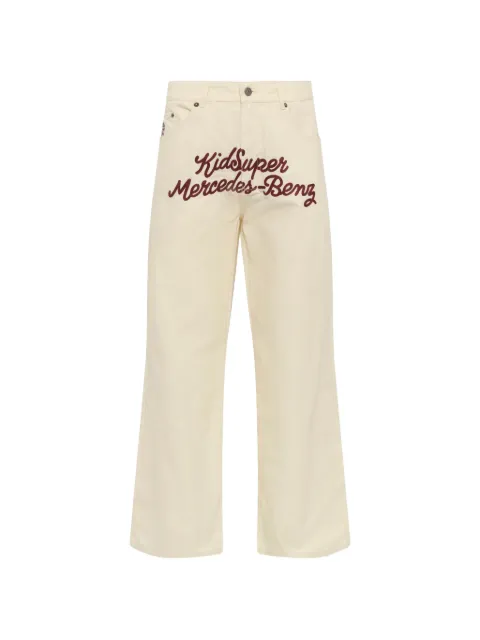 KidSuper x Mercedes-Benz embroidered straight-leg trousers Neutrals MB25PT