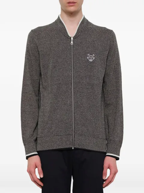 Kenzo tiger-patch zip-up cardigan Grey F755CA202