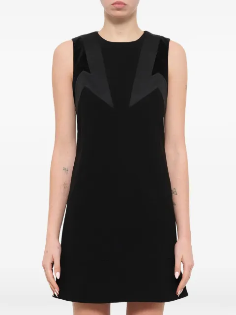 Neil Barrett lightning-bolt panelled mini dress Black PNVE329C