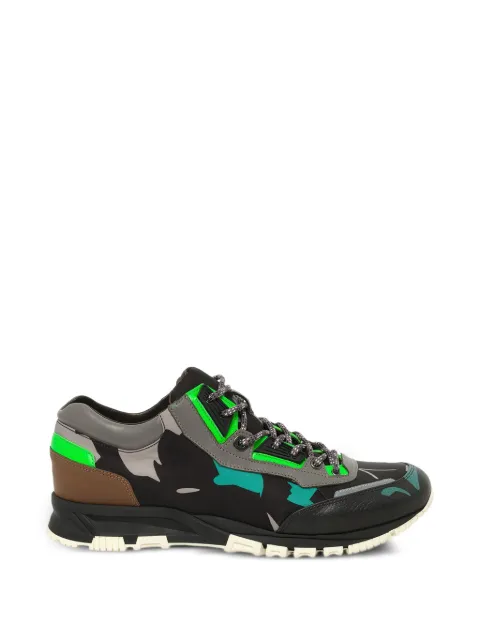 Lanvin floral-print leather-trim sneakers Black SKDRSINYFLA161040
