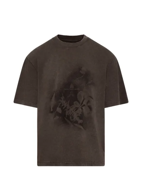 Feng Chen Wang spray-painted plant-motif T-shirt Grey FUS21TS03
