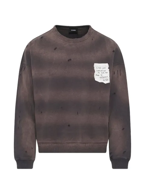 We11done Grunge Paper Note distressed sweatshirt Grey WDTS325784UCH