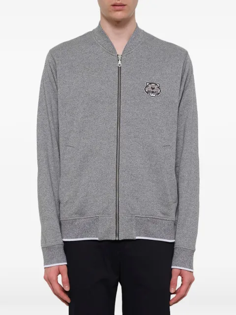 Kenzo Tiger-patch zip-up bomber jacket Grey F755BL7184MA98
