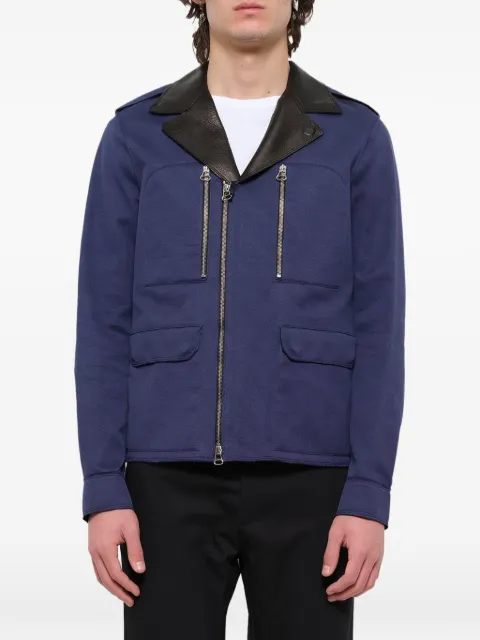 Lanvin leather-trim zip-up jacket Blue M02BL1888AX013