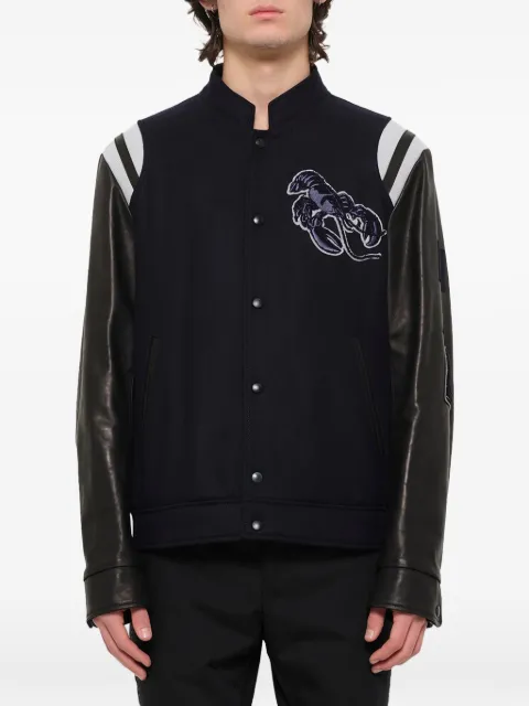 Lanvin lobster-patch baseball jacket Blue RMLF0004A17