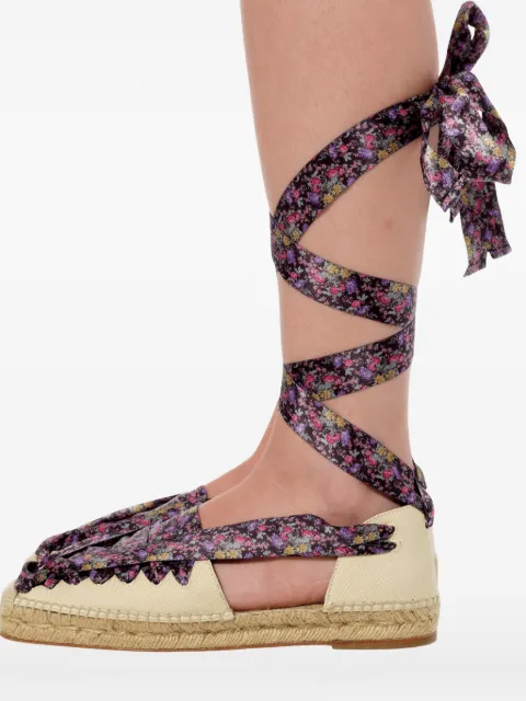 Balenciaga floral-print lace-up espadrilles Black 444714W0QE2