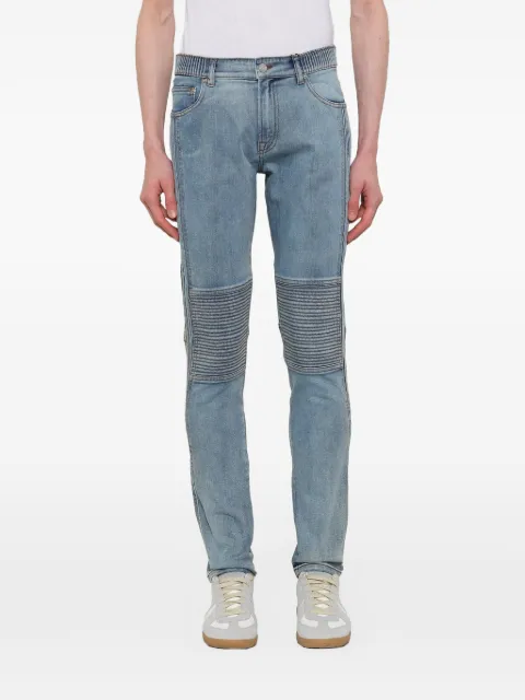 Kenzo ribbed-panel slim-fit jeans Blue F655PA5582FC