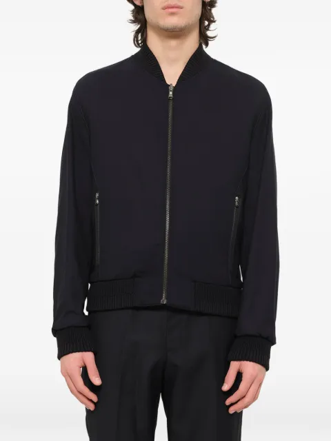 Wooyoungmi zip-up ribbed-trim jacket Black JP01969N