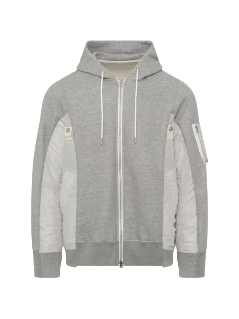 sacai hybrid paneled hoodie Grey SCM324