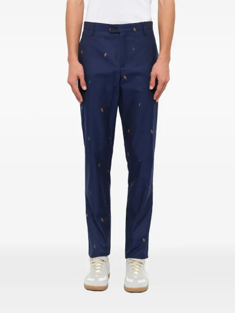 Kenzo embroidered-motif trousers Blue F755PA4041SE