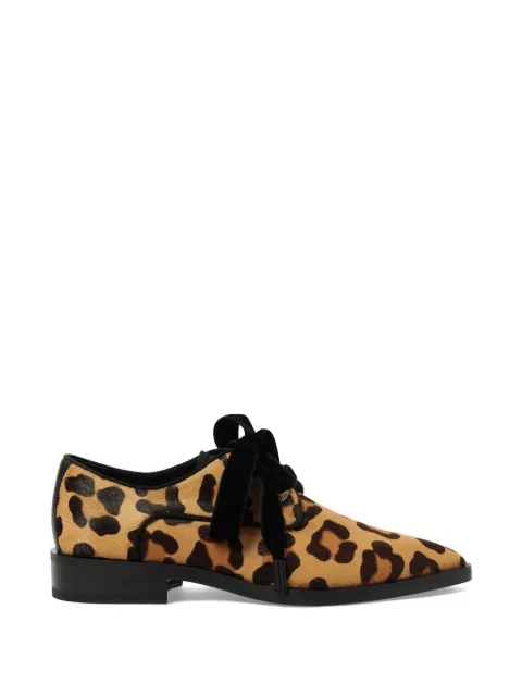 Lanvin leopard-print eyelet Derby shoes Brown SHCDP5KIMBA16