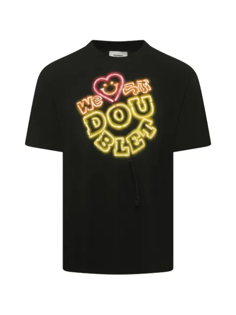 Doublet neon-paint T-shirt Black 25SS81CS393EN