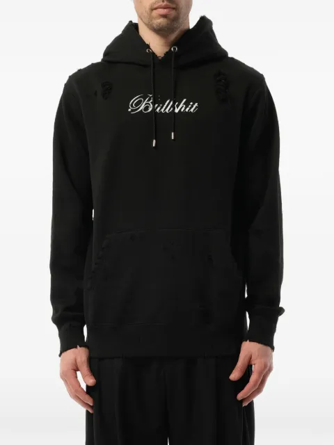 Mastermind Japan distressed skull-print hoodie Black 17SPMMSW05BD