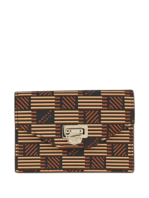 Moreau logo-print leather wallet Brown WALFLGUTUPRCALF