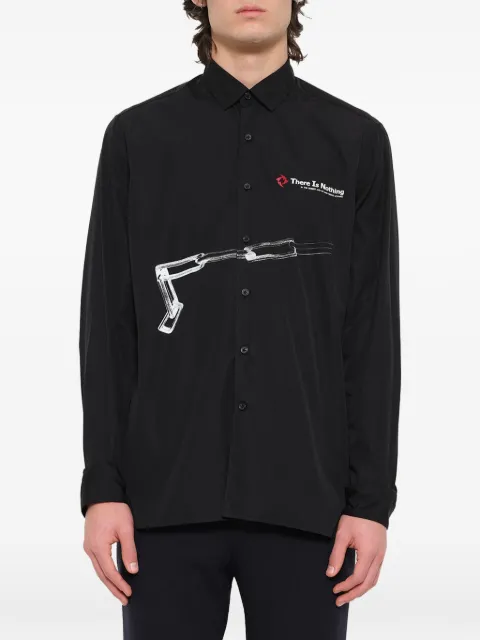 Lanvin graphic-print small-collar shirt Black RMSI0210