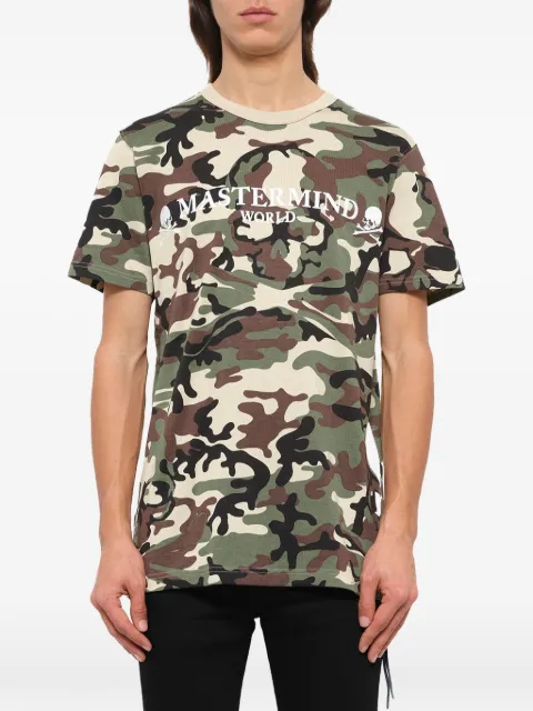 Mastermind Japan camouflage-print logo-print T-shirt Green TS031016C