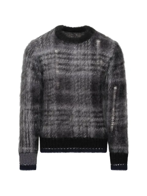 sacai plaid mohair-blend sweater Grey 2503830M