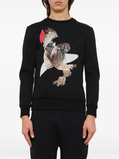 Neil Barrett owl-print sweater Black PBJS193S