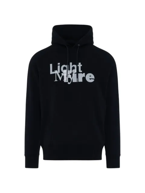 sacai graphic-print drawstring hoodie Black 220357S