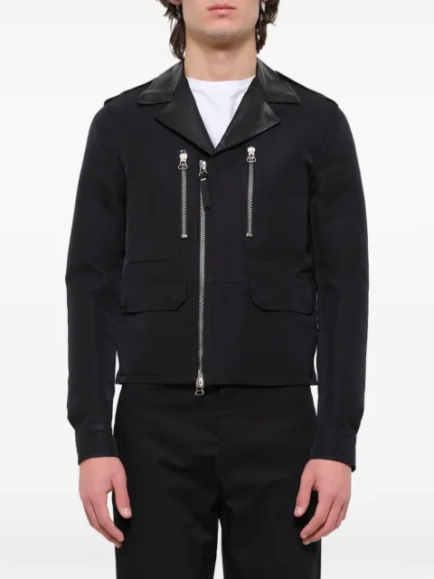 Lanvin leather-trim zip-up jacket Black M15BL1777BX029