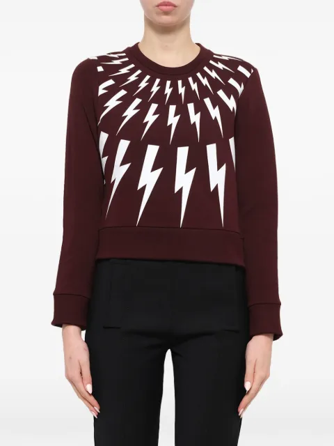 Neil Barrett Fair Isle Thunderbolt sweatshirt Red PNJS52A