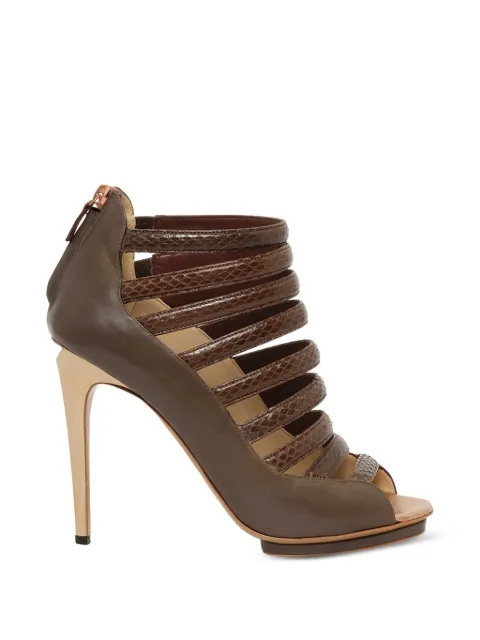 Linda Farrow snakeskin-effect multi-strap sandals Brown 10YSHOEC2S