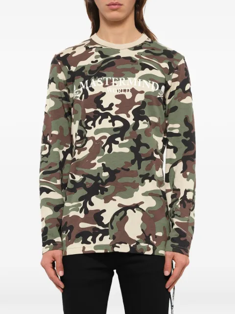 Mastermind Japan camouflage-print skull-motif T-shirt Green TS036016C