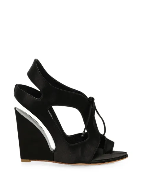 Balenciaga lace-up wedged sandals Black 382189W0WM51000