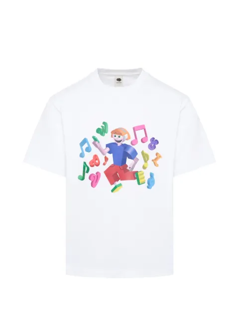 Vowels 3D front-print T-shirt White T009WH