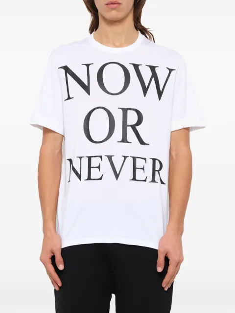 Neil Barrett slogan-print T-shirt White PBJT64S