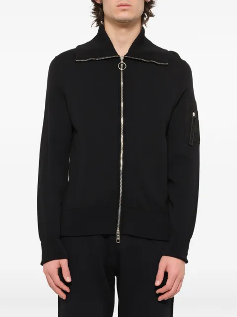 Neil Barrett zip-up ribbed-trim jacket Black BMA705C