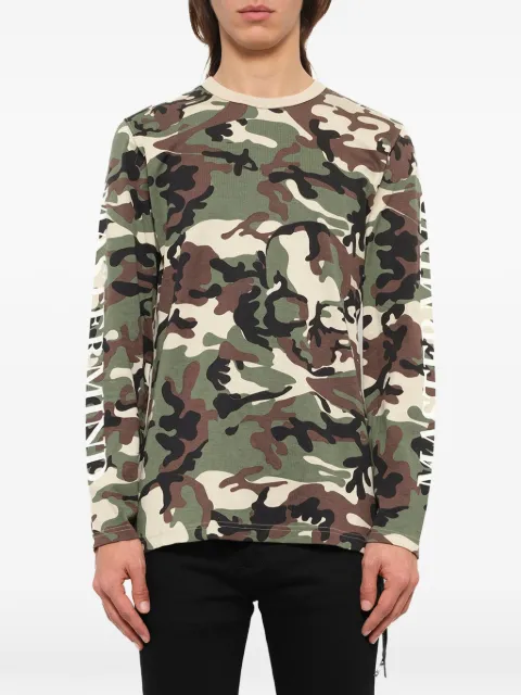 Mastermind Japan camouflage-print long-sleeve T-shirt Green TS053016C