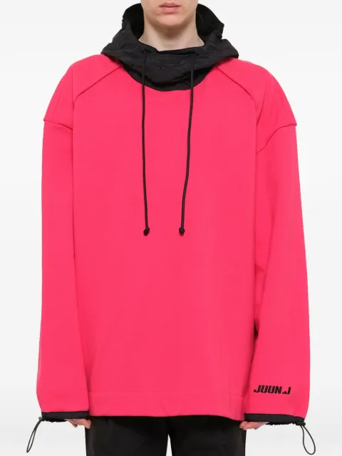 Juun.J logo-print drawstring-cuff hoodie Pink JC9941P15X