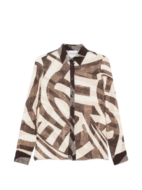 ZANETTI abstract-print long-sleeve shirt Neutrals ZA8086060531