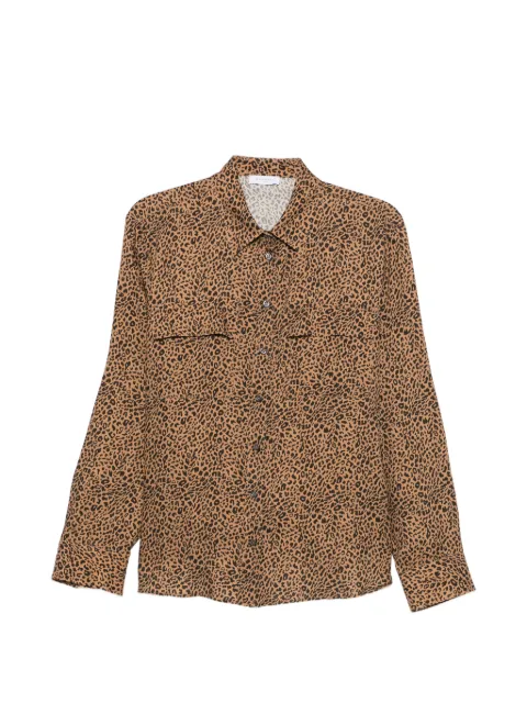 ZANETTI leopard-print button-down shirt Neutrals ZA805306114109