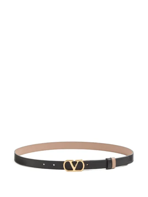 Valentino Garavani VLogo Signature reversible shiny calfskin belt - 20mm / 1.2 In. Black WT0SU8ZDM