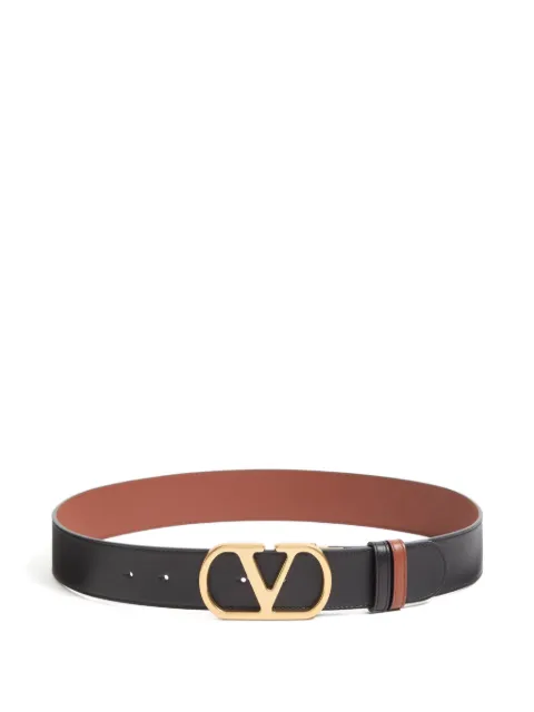 Valentino Garavani reversible Vlogo Signature belt in glossy calfskin 40mm Black WT0SQ4ZDM