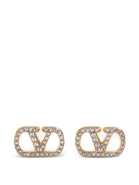 Valentino Garavani Vlogo Signature earrings in metal and swarovski crystals Gold JJ0BV8YCW