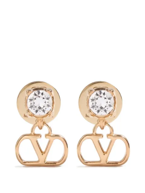 Valentino Garavani Vlogo Signature earrings in metal and swarovski crystals Gold WJ0BV7YCW