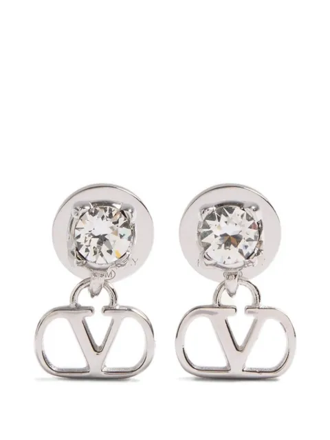 Valentino Garavani Vlogo Signature earrings in metal and swarovski crystals Silver WJ0BV7QEU