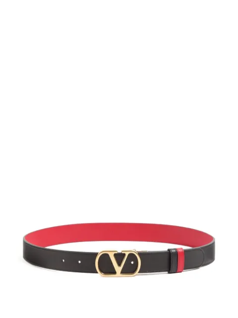 Valentino Garavani VLogo Signature reversible shiny calfskin belt - 30mm / 1.2 In. Black WT0SQ3ZDM