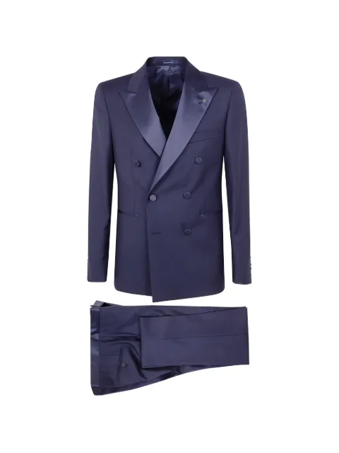 Tagliatore double-breasted peak-lapel suit Blue SFBR10A01LIS070001