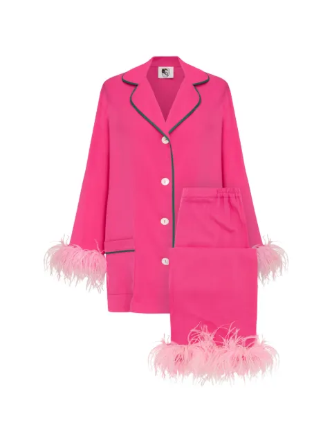 Sleeper Party feather-trim pajamas Pink PRSP02P063F