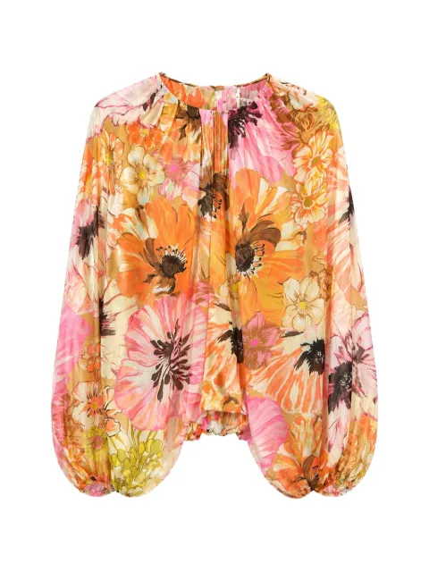Dorothee Schumacher floral-print pleated blouse Orange 549026