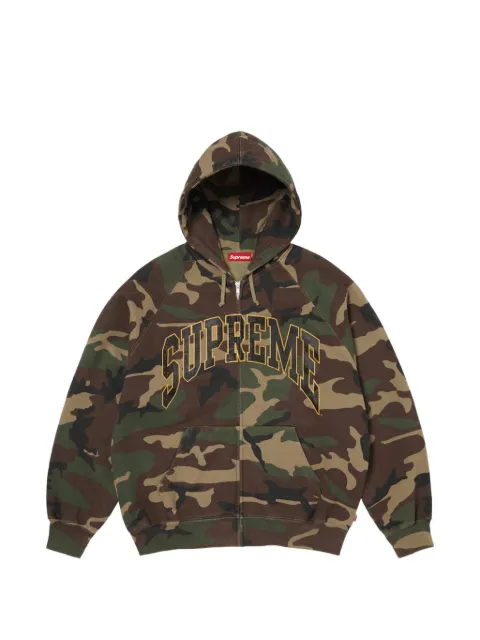 Supreme Cracked Ranglan zip-up hoodie Green SU27507