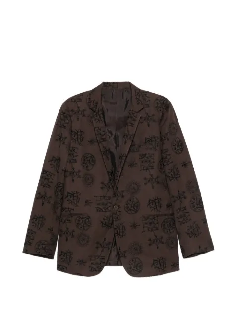 Romeo Gigli Pre-Owned 1990s embroidered single-breasted jacket Brown RG600BGW