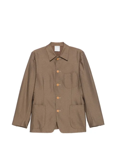 Romeo Gigli Pre-Owned 1999s diagonal-stripe button-up jacket Neutrals RG350BGV