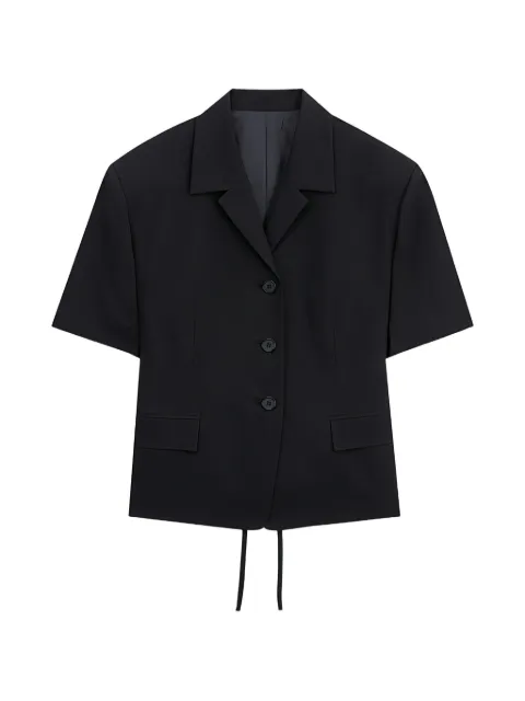 Juun.J lace-up short-sleeve jacket Black JW6511W515