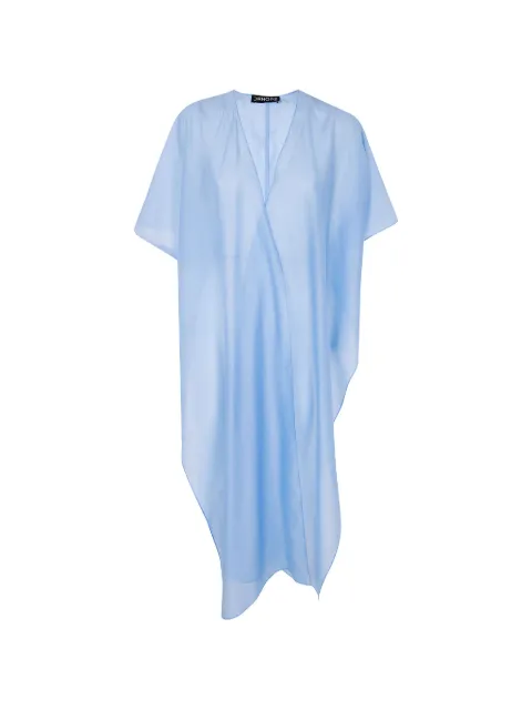 DRHOPE sheer asymmetric-hem cape Blue 37044281